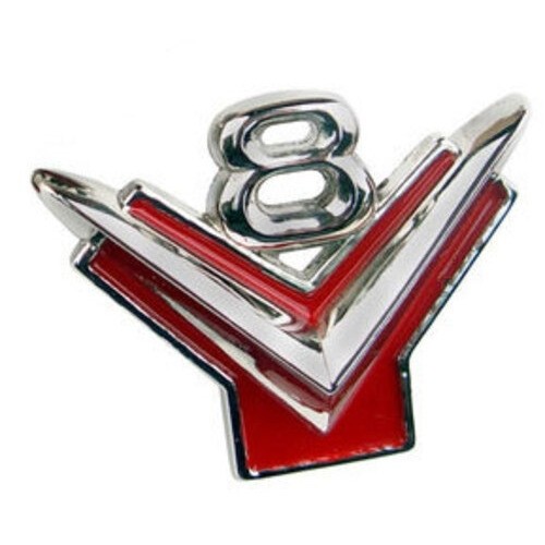 Front Fender V-8 Emblem