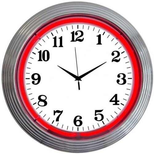 Red Neon Wall Clock