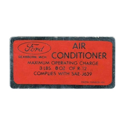 1974-78 Air Condition Charge Decal