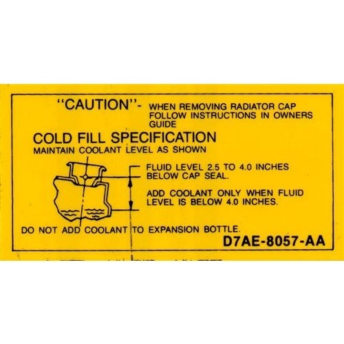 1977-86 Coolant Caution Decal