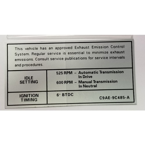 1969 Emission Decal