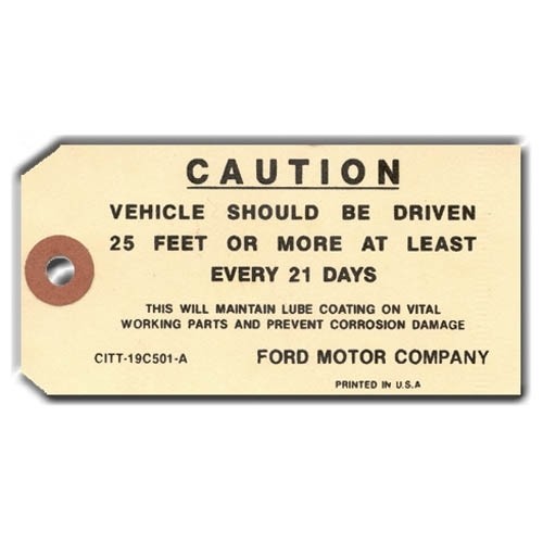 CAUTION DRIVER TAG