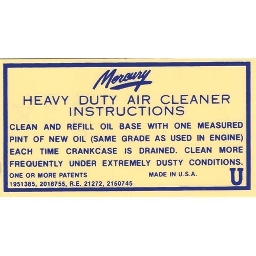 Air Cleaner Decal